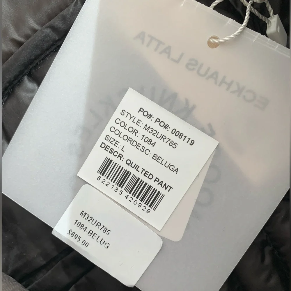 Moose Knuckles X Eckhaus Latta quilted pants in beluga brown NWT